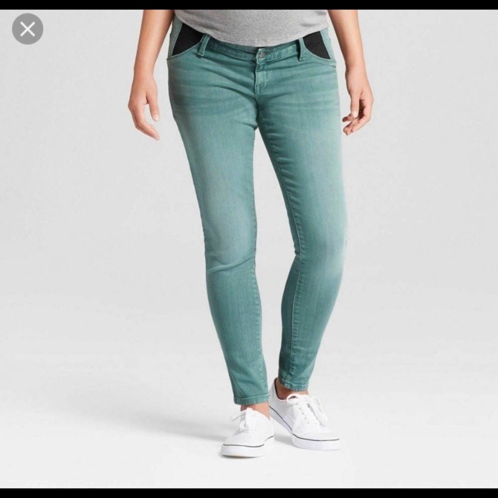 Isabel Maternity by Ingrid & Isabel Skinny Jeans in Seafoam Green